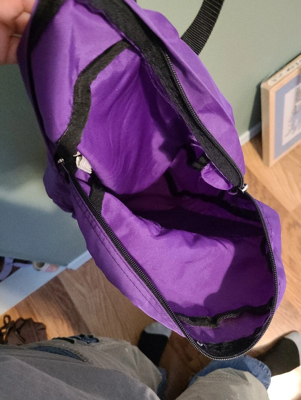 Vintage 90’s Rare LL Bean Embroidered Bear Kid’s Child’s Backpack Purple